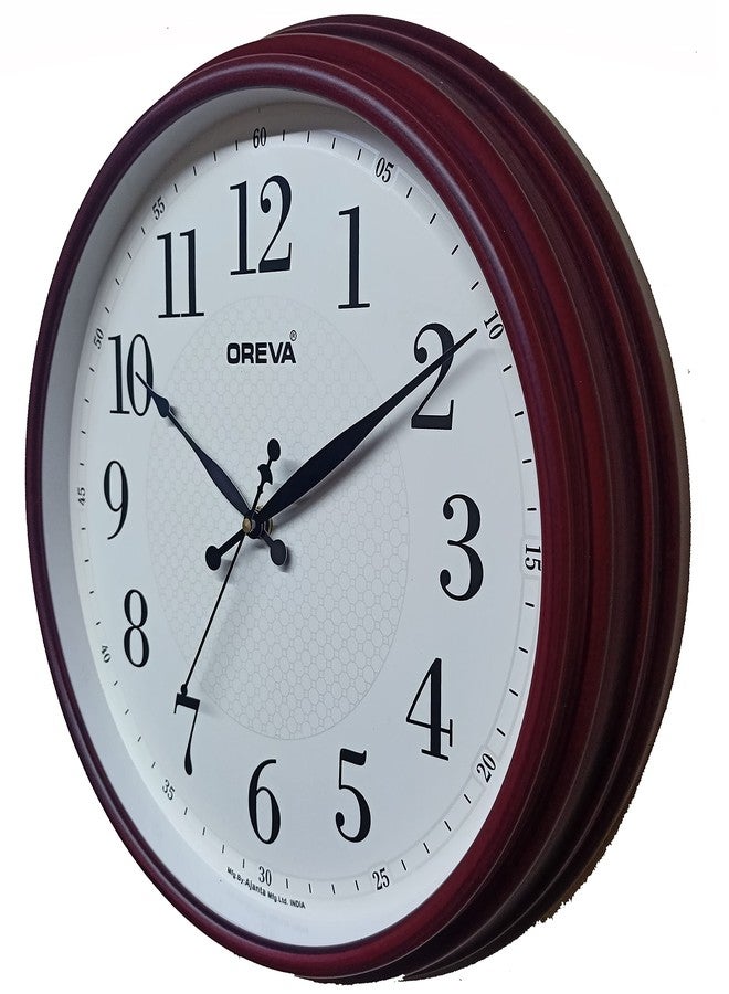 OREVA Plastic Designer Sweep Silent Wall Clock (35.5 x 6.9 x 35.5 cm, Cola, AQ-6497SS) - Image 3