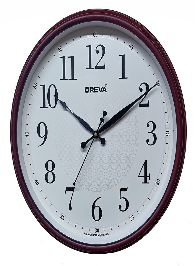 OREVA Plastic Designer Sweep Silent Wall Clock (35.5 x 6.9 x 35.5 cm, Cola, AQ-6497SS) - Image 1