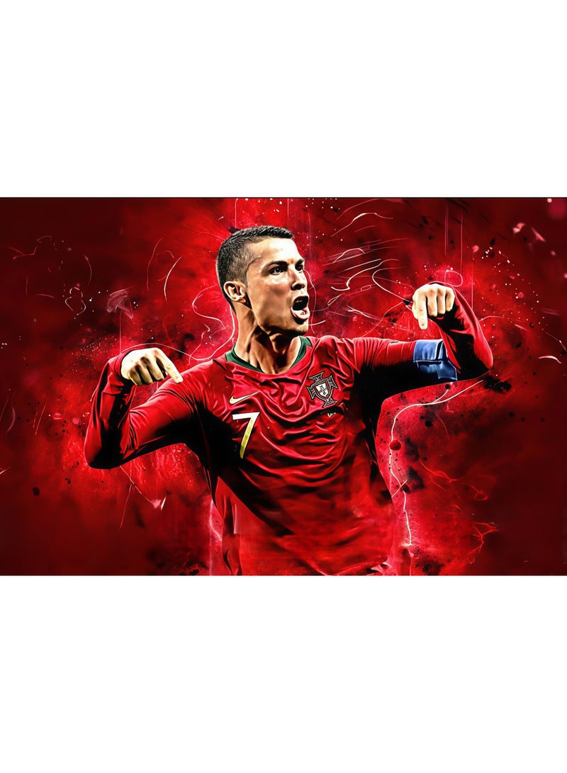 Cristiano Ronaldo Stadium Back View 1000 Piece Jigsaw Puzzle: Legendary Football Field Wall Art, Framable Matte Paper Sports Memorabilia for Superfans & Game Room Decor - Image 1