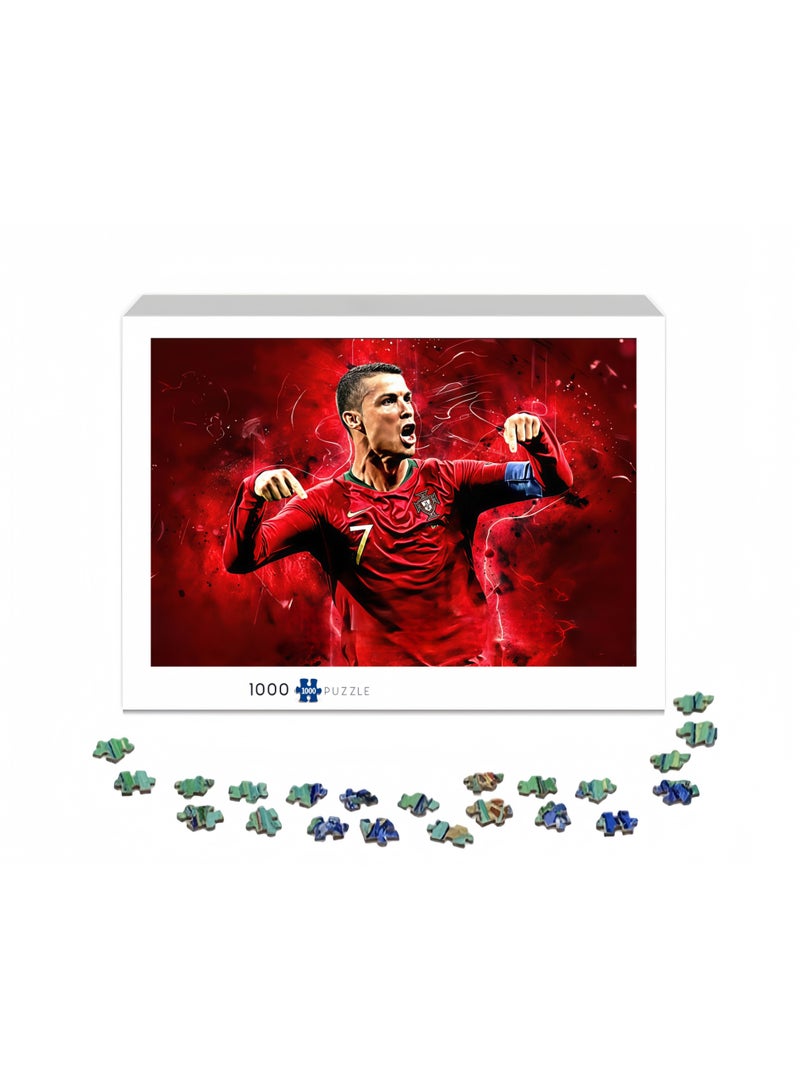 Cristiano Ronaldo Stadium Back View 1000 Piece Jigsaw Puzzle: Legendary Football Field Wall Art, Framable Matte Paper Sports Memorabilia for Superfans & Game Room Decor - Image 2