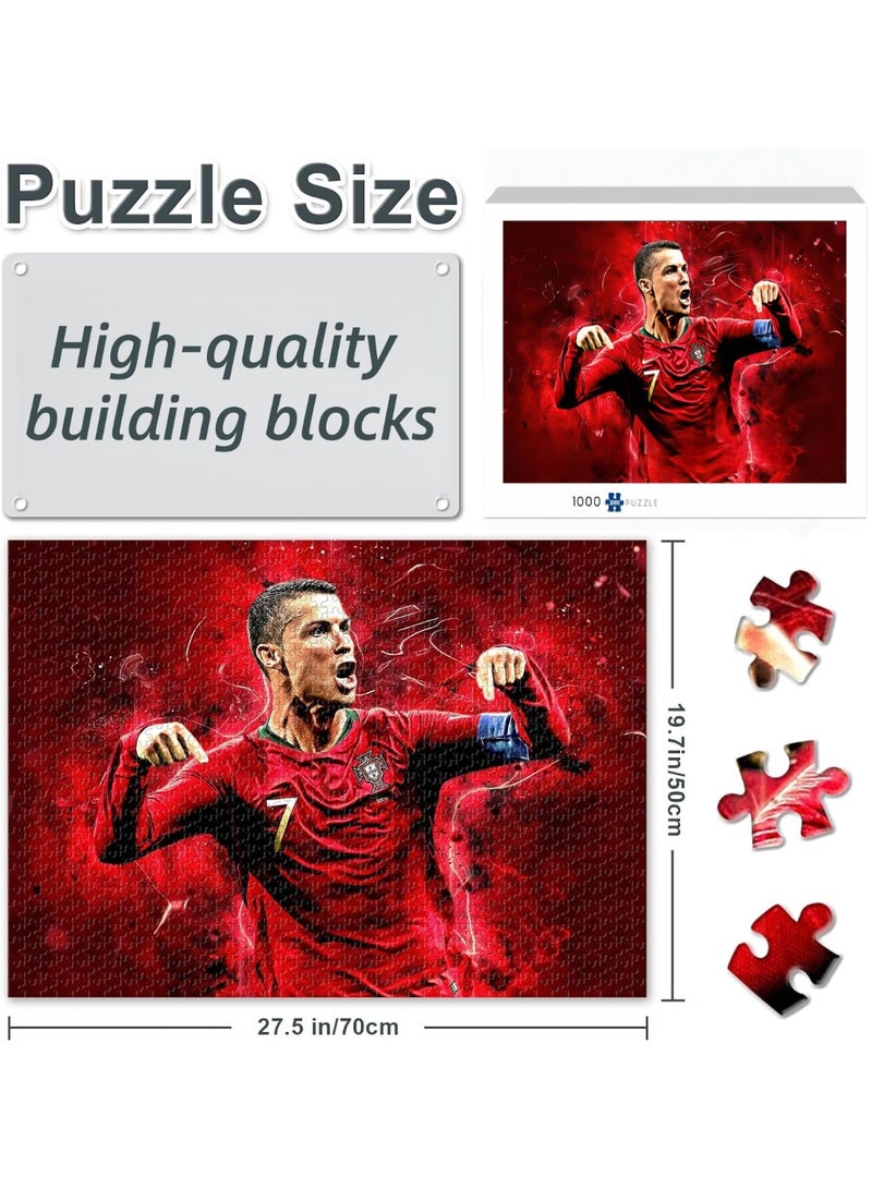Cristiano Ronaldo Stadium Back View 1000 Piece Jigsaw Puzzle: Legendary Football Field Wall Art, Framable Matte Paper Sports Memorabilia for Superfans & Game Room Decor - Image 5