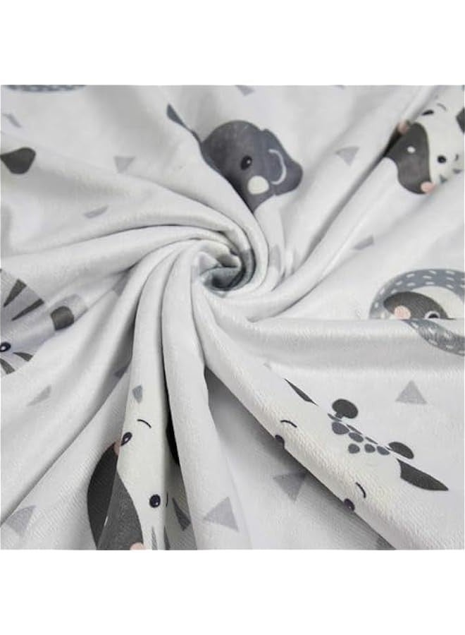 بيوينتي بطانية الطفل للفتيان والبنات، بطانية الطفل الناعمة مع نمط الطباعة الحيوانية وطبقة مزدوجة منقطة الدعم، بطانيات سرير الحضانة للأطفال الرضع سرير الحضانة،75x100cm (الحيوان) - Image 2