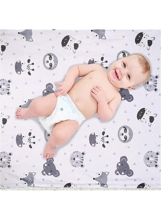 بيوينتي بطانية الطفل للفتيان والبنات، بطانية الطفل الناعمة مع نمط الطباعة الحيوانية وطبقة مزدوجة منقطة الدعم، بطانيات سرير الحضانة للأطفال الرضع سرير الحضانة،75x100cm (الحيوان) - Image 5