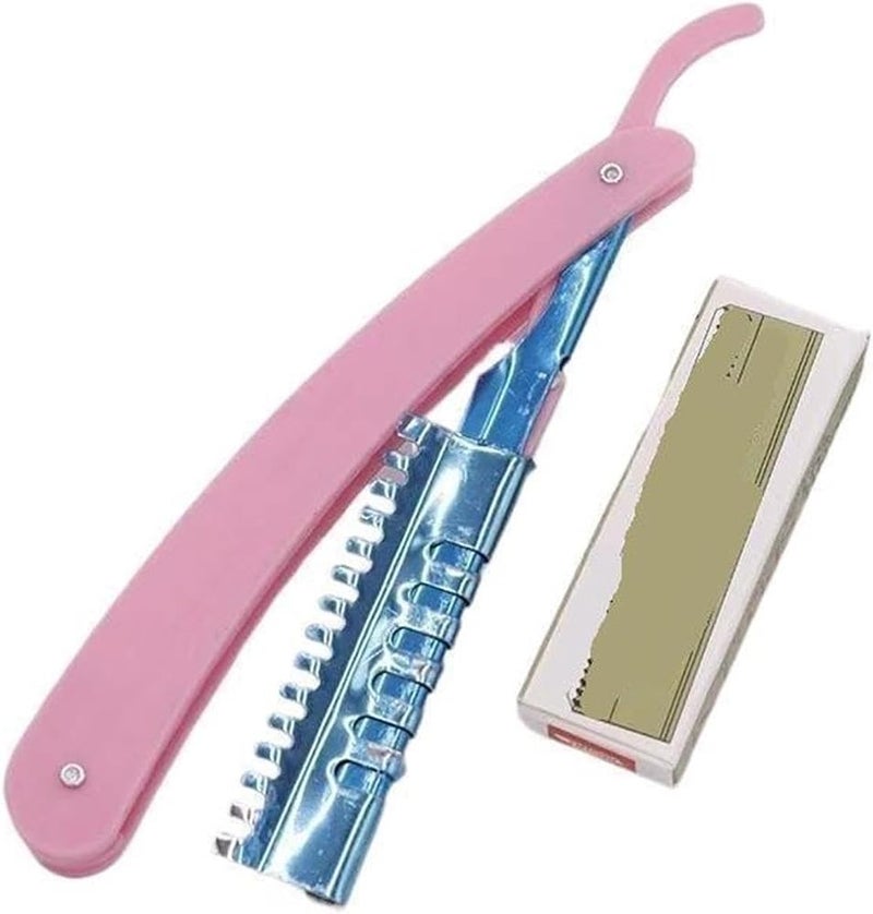 SDGfdheSE 1/10pcs Disposable Eyebrow Razor Trimmer(10pc with 1pc pink) - Image 1