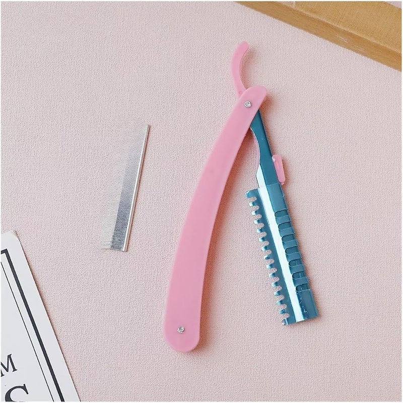 SDGfdheSE 1/10pcs Disposable Eyebrow Razor Trimmer(10pc with 1pc pink) - Image 3