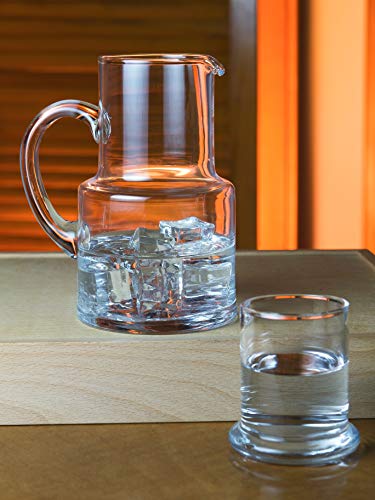 Barski - European Quality Glass - 2 Piece Water Set -Bedside Night Water Carafe/Desktop - With Handle - With Tumbler - Carafe is 18 oz. - Made in Europe - Image 3