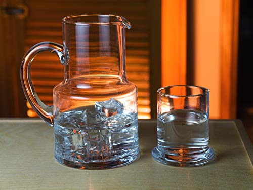 Barski - European Quality Glass - 2 Piece Water Set -Bedside Night Water Carafe/Desktop - With Handle - With Tumbler - Carafe is 18 oz. - Made in Europe - Image 4