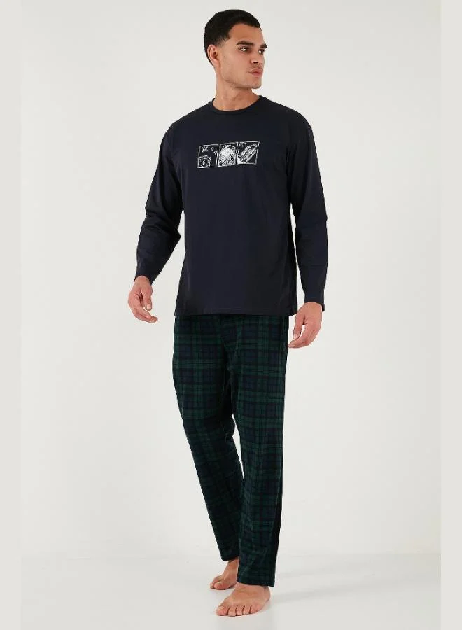 Buratti  Buratti Plaid Cotton Regular Fit High Waist Crew Neck Pajama Set Men's PAJAMAS SET 6574000 for Men | Best Price UAE