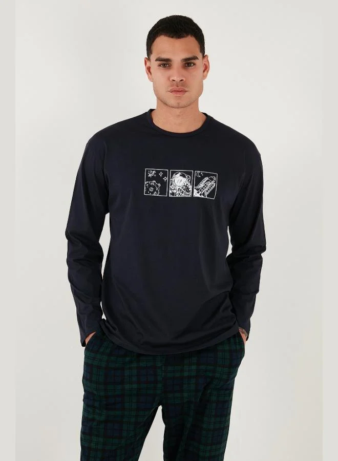 Buratti  Buratti Plaid Cotton Regular Fit High Waist Crew Neck Pajama Set Men's PAJAMAS SET 6574000 for Men | Best Price UAE