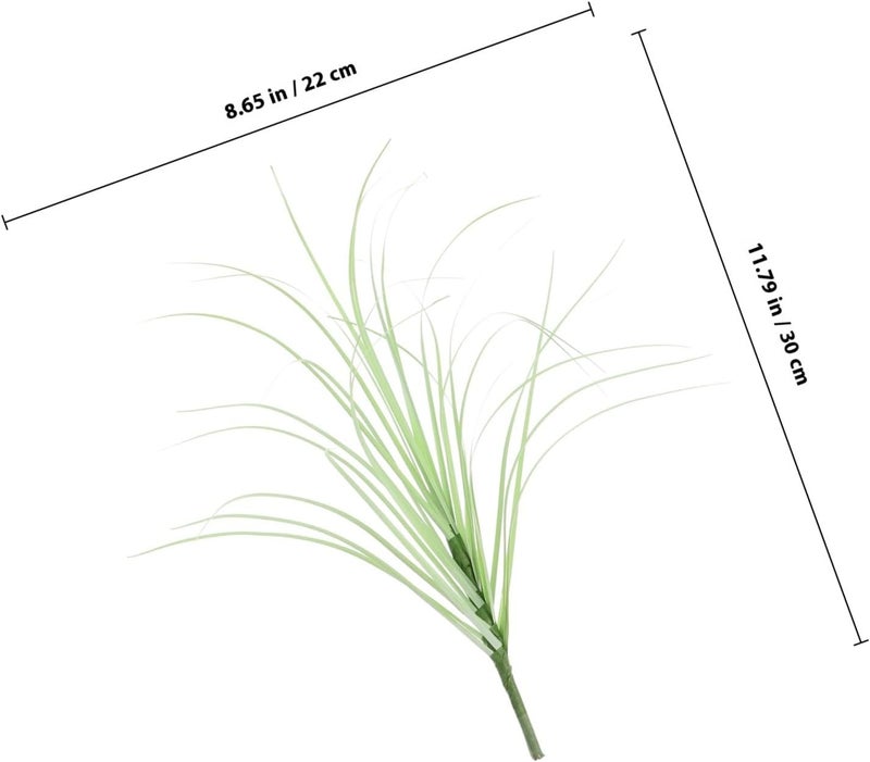 12pcs Artificial Cattail Stems Fake Greenery Simulation Grass Decorative Wheat Straw Outdoor Front Porch Plants Rustic 30cm Light Green for Home Office Décor - Image 2