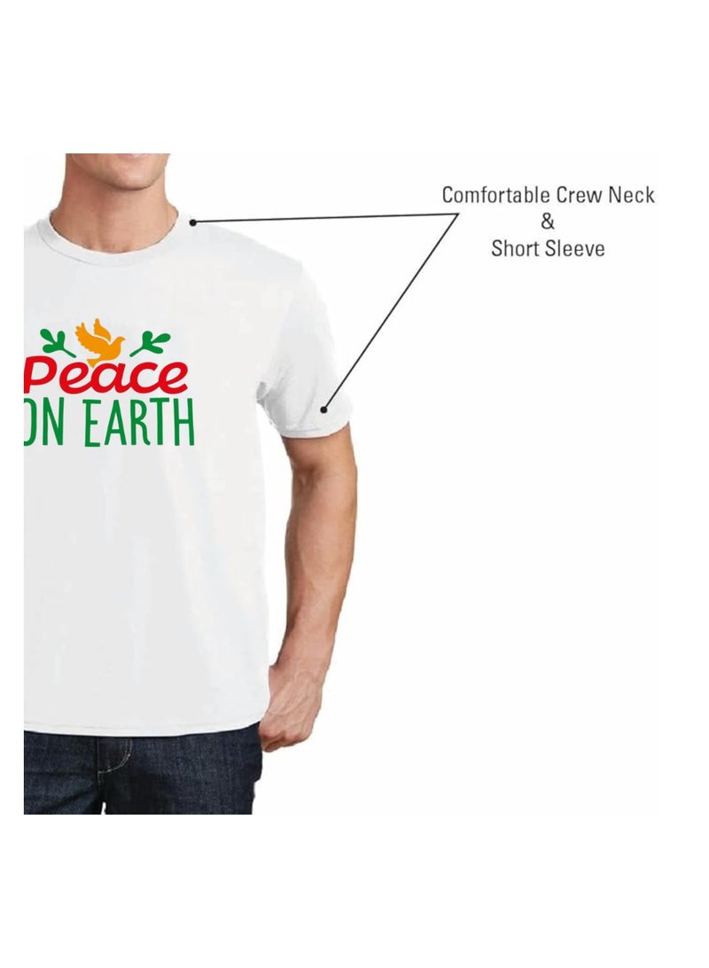 PRINTSHOP4ME Peace Love Men's T-Shirt–Cotton Half Sleeve Round Neck Soft&Breathable Fabric Casual Wear For Everyday Comfort|Gift For Special Events  - Image 5