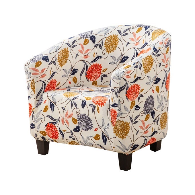 Club Chair Slipcover Tub Chair Cover Stretch Armchair Covers Sofa Cover Furniture Protector for Living Room Corn Poppy