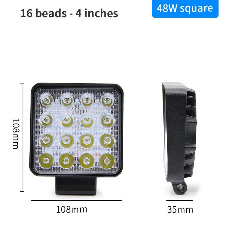 MUNTAQI Waterproof 48W LED Car Light 4-Inch Off-Road Work Lamp 35MM