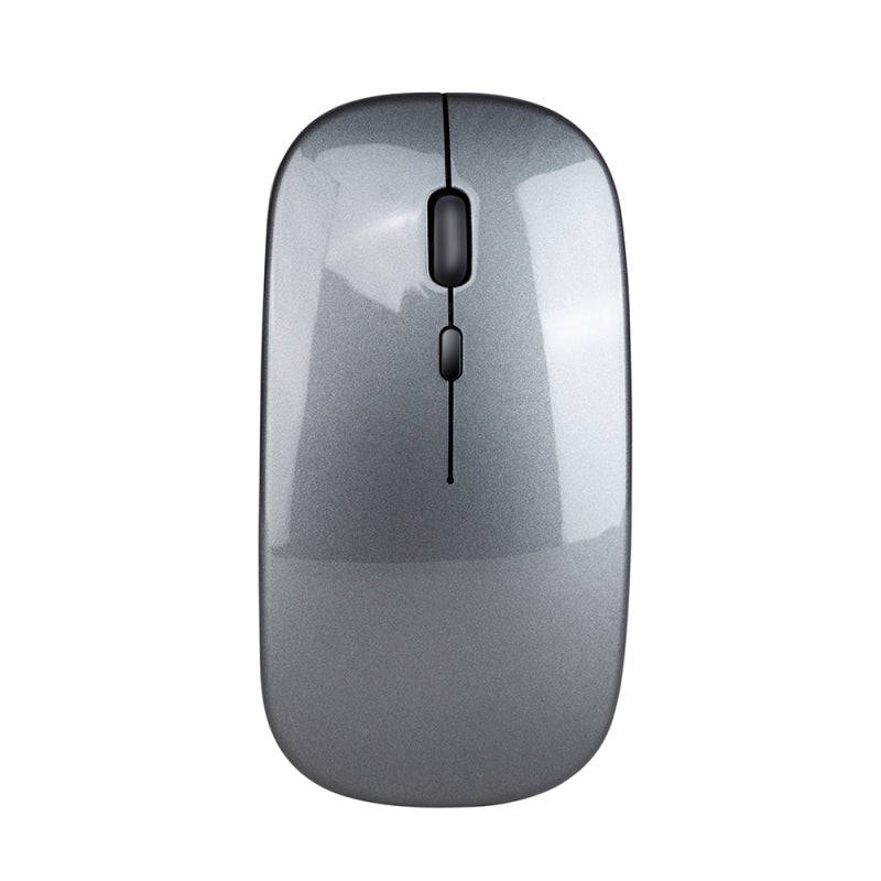Wireless Optical Mouse: Grey, Ergonomic Design, 2.4Ghz Transmission, 10m/33ft Range, 3 Gear DPI Up To 1600, Silent Click, Rechargeable Long-Lasting Battery - For Office Work, Student Study - Image 1