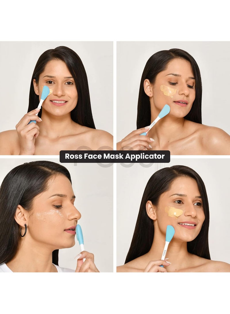 روس فرشاة روس السيليكونية لتطبيق قناع الوجه وتنظيف الشفاه، مصنوعة من شعيرات سيليكون ناعمة فائقة النظافة لتقشير لطيف (فيروزي) - Image 5