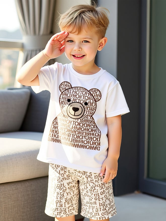 Take Two Kids 2pcs Graphic Print Short Sleeve T-Shirt and Shorts - Image 5