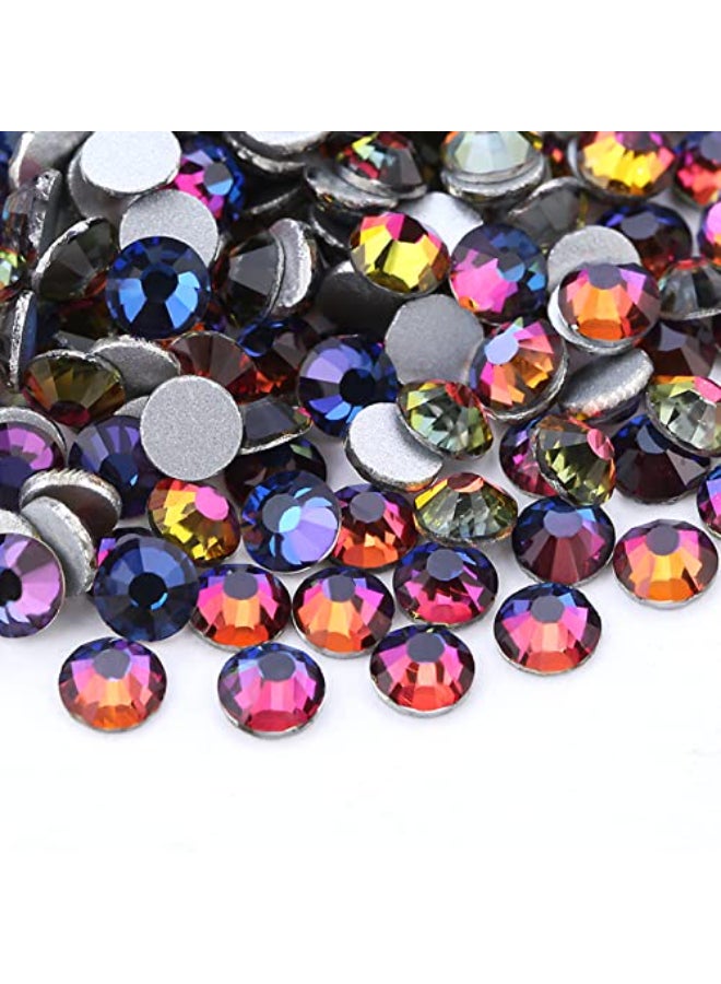 Dowarm 1440 Pieces SS6 Flatback Rhinestones 2MM Flatback Crystal Rhinestones for Craft Nails Dance Costumes Non Hotfix Rhinestones SS6 2MM Blue Flame