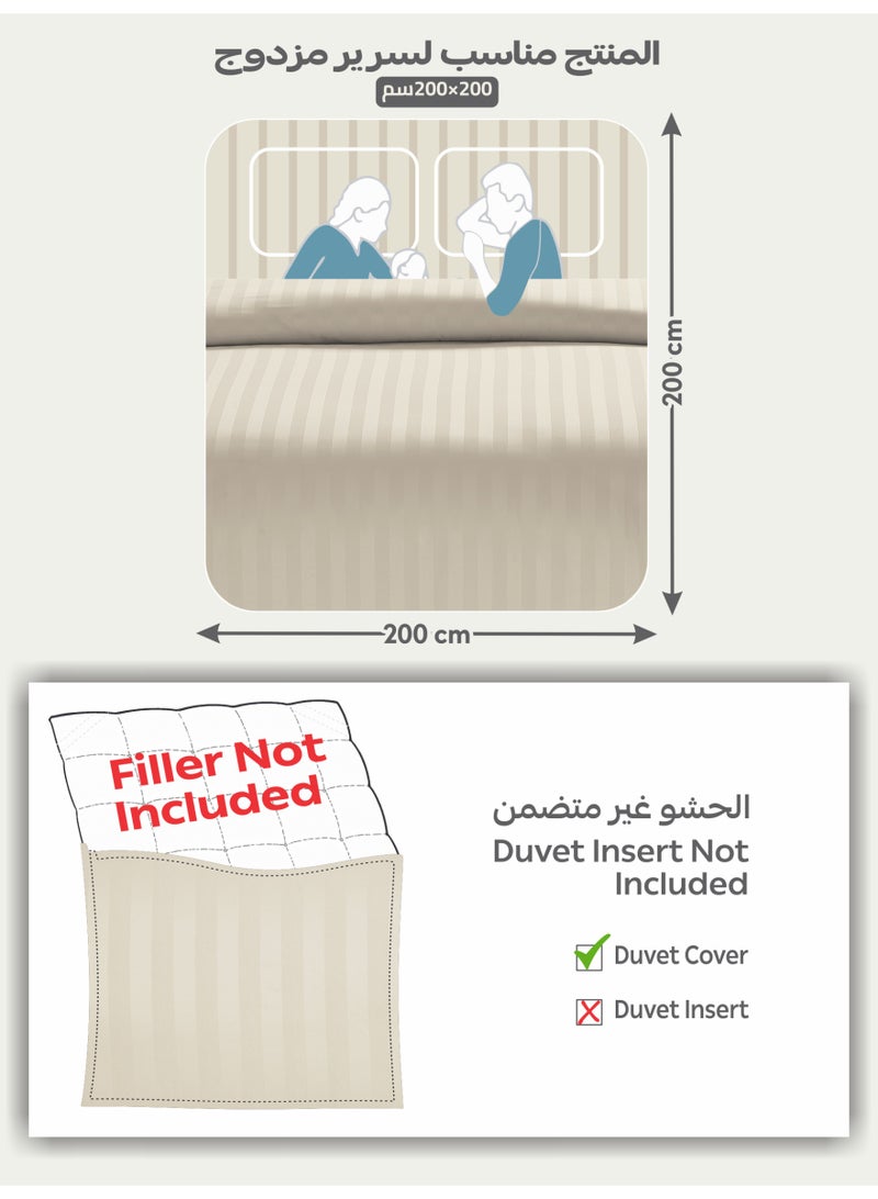 Donetella Striped Duvet Cover Set King Size 260x240 cm - 6-Pcs Bed Set, Microfiber Fabric - 1 Duvet Cover, 1 Fitted Sheet, 2 Pillow Sham, 2 Pillowcase (Filler Not Included) - Image 3