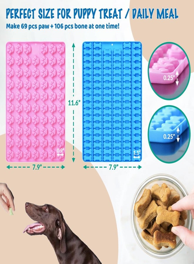 HKNMTT Mini Paw & Bone Silicone Candy Molds, Chocolate Mold Gummy Making Set Shaped Baking Tray, Non-Stick Food Grade for Gifts Cookies Dog Treats - Image 3