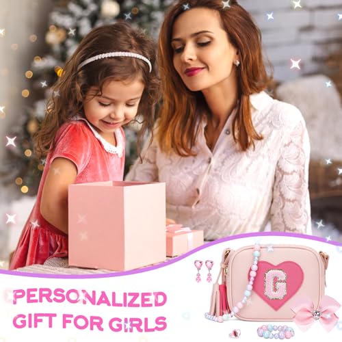KKXIU Gifts For 3 4 5 6 7 8 Year Old Girls Dress Up Jewelry Kids Toys Toddler Purse Heart Little Girl Bag (G, Pink) - Image 2