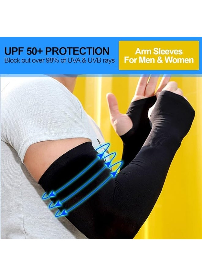 Walpck 2 Pairs Cooling UV Protection Sleeves UPF 50+ Arm Sleeves for Men and Women - Tattoo Cover Up - Cooling Sports Sleeve for Basketball Golf Football - Image 3