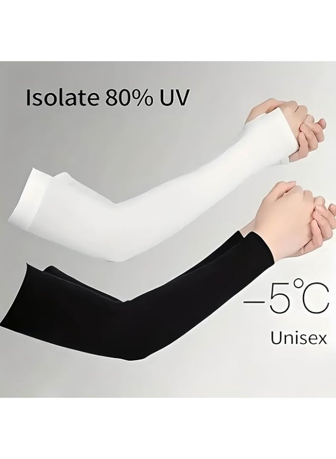 Walpck 2 Pairs Cooling UV Protection Sleeves UPF 50+ Arm Sleeves for Men and Women - Tattoo Cover Up - Cooling Sports Sleeve for Basketball Golf Football - Image 2