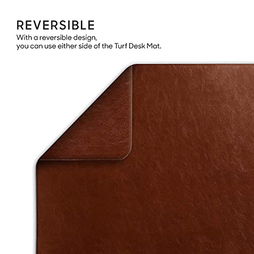 DailyObjects Large Premium Vegan Leather Desk Mat|Anti-Skid|Anti-Slip|85*45cm|Reversible Desk spread Turf Desk/Laptop Mat for Work from Home/Office/Gaming- Extended mouse pad and keyboard desk pad-Tan - Image 5