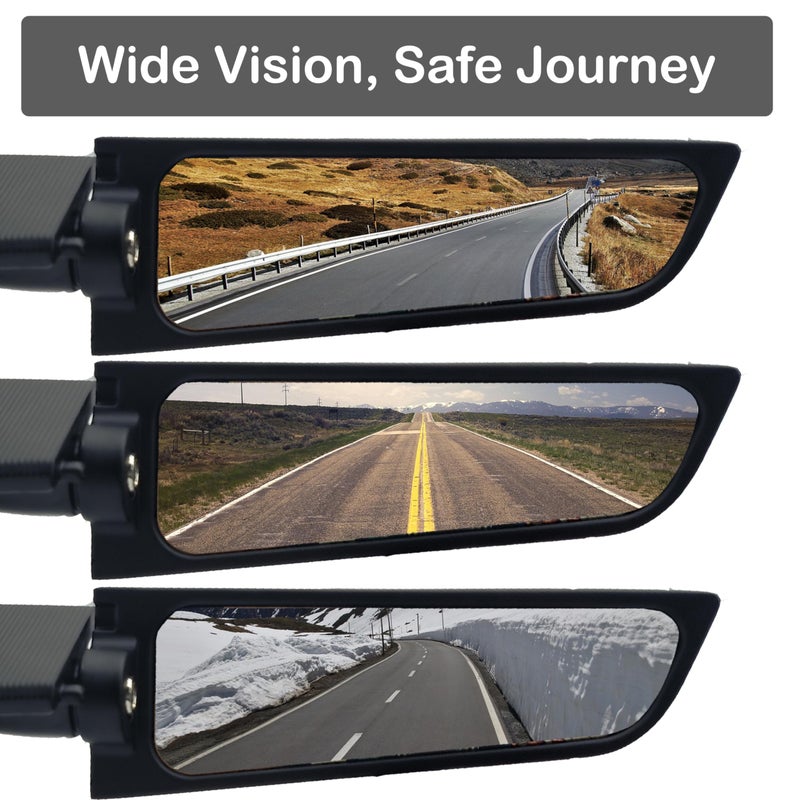 VRWEARE Large Size Motorcycle Mirrors Wing Rearview Mirrors Compatible with Kawasaki Ninja 300 400 650 ZX6R Honda CBR300R CBR500R CBR600RR CBR1000RR Suzuki GSXR 600 750 Yamaha R15 R25 YZF600R - Image 5