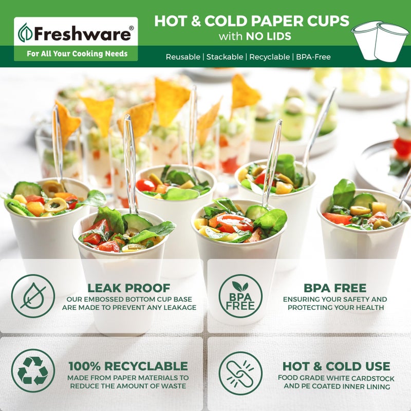 Freshware Coffee Cups 4 oz [100 Pack] Disposable Paper Cups for Mouthwash Cups, Hot Paper Coffee Cup, Ideal for Bathroom Cup - Image 4