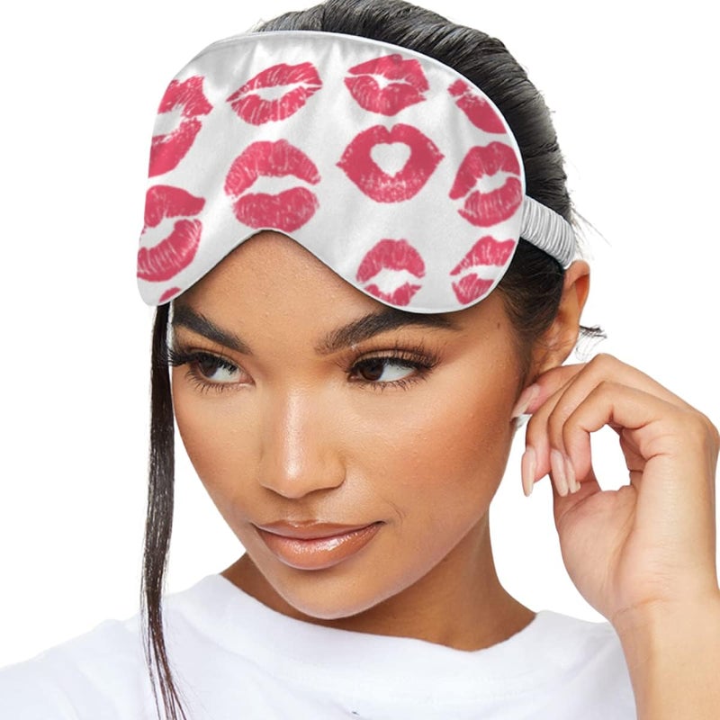SMUG SMUG Satin Sleep Mask & Eye Mask | Travel Sleep Masks for Women & Men | Soft Sleeping Eye Mask to Nourish Skin & Reduce Dark Circles | Eye Sleep Mask Shades to Block Out Light | Kiss