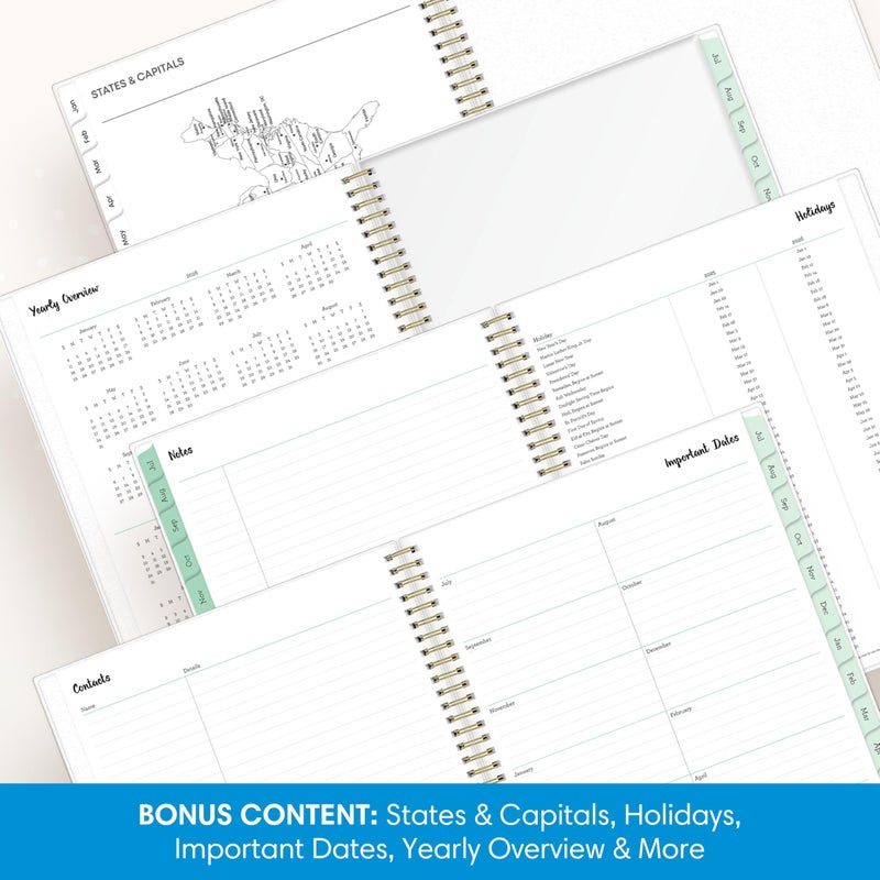 Blue Sky 2026-2027 Weekly and Monthly Academic Year Planner Calendar, July 2026 - June 2027, 8.5" x 11", Flexible Cover, Wirebound, Laminated Tabs, Storage Pocket, Laurel - Image 5