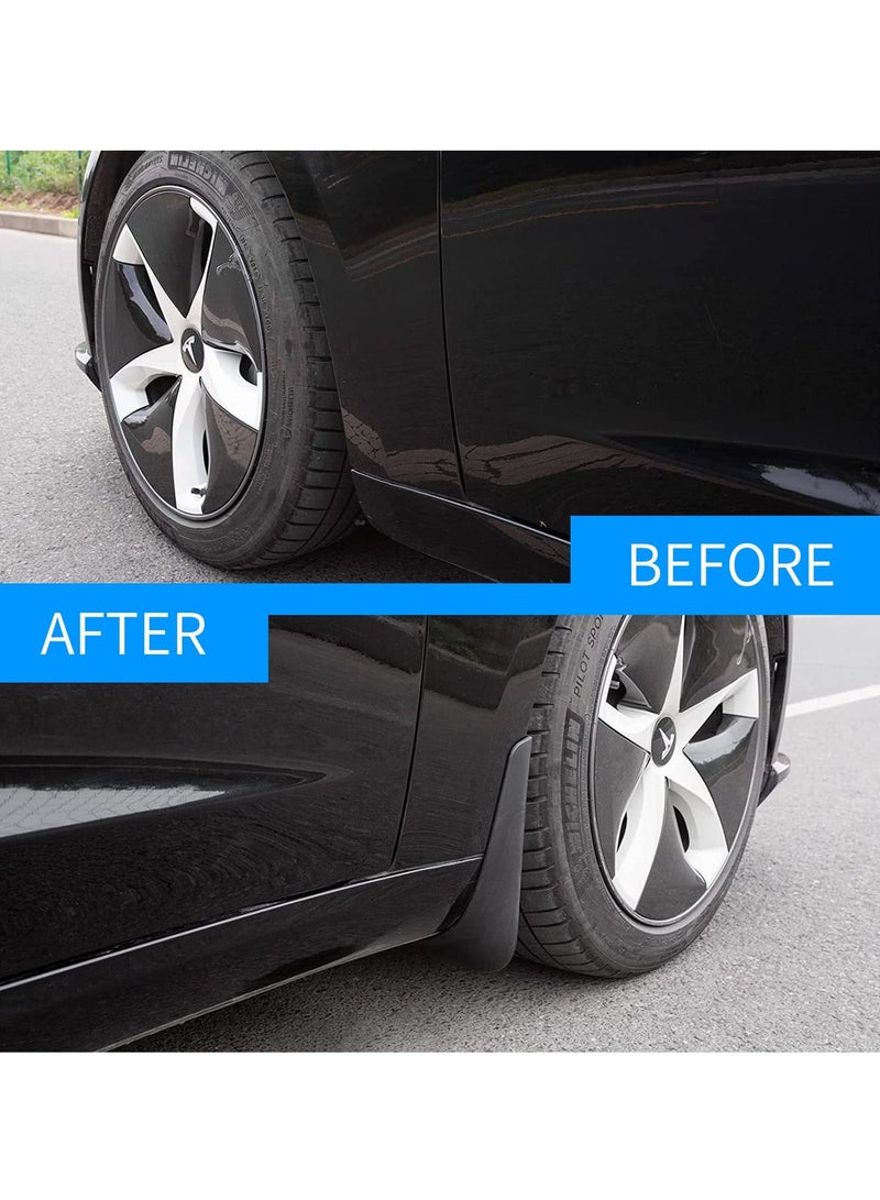 Mud Flaps Splash Guards Fender for Tesla Model 3, Front Rear Mudguard Kit Auto Fender Mudflaps with Screws Full Protection Customized No Need to Drill Holes Set of 4 - Image 3