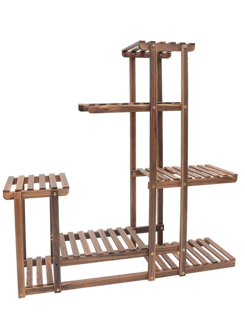 LINGWEI Wooden Flower Stand Flower Pot Holder Brown 95x95x28cm  - Image 3