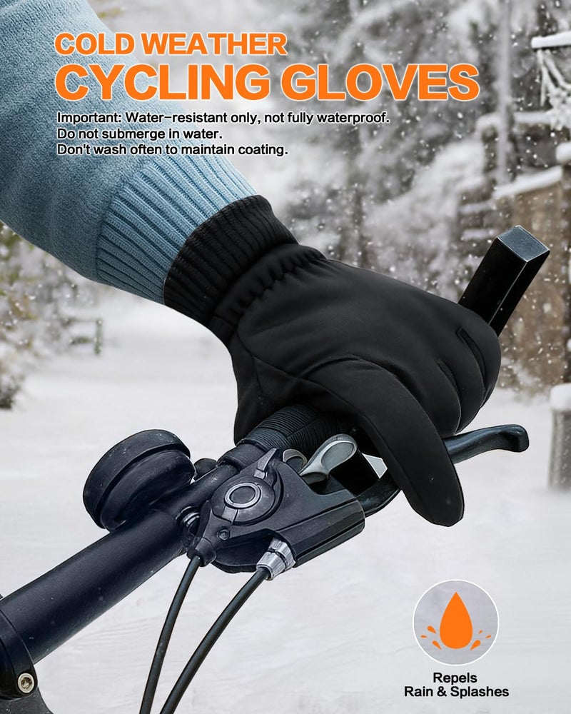 FEWTUR Men Waterproof Winter Gloves for Women Thermal Running - Water Proof Cold Weather Touchscreen Gloves for Hiking, Snow Warm Touch Screen (Medium, Black) - Image 5