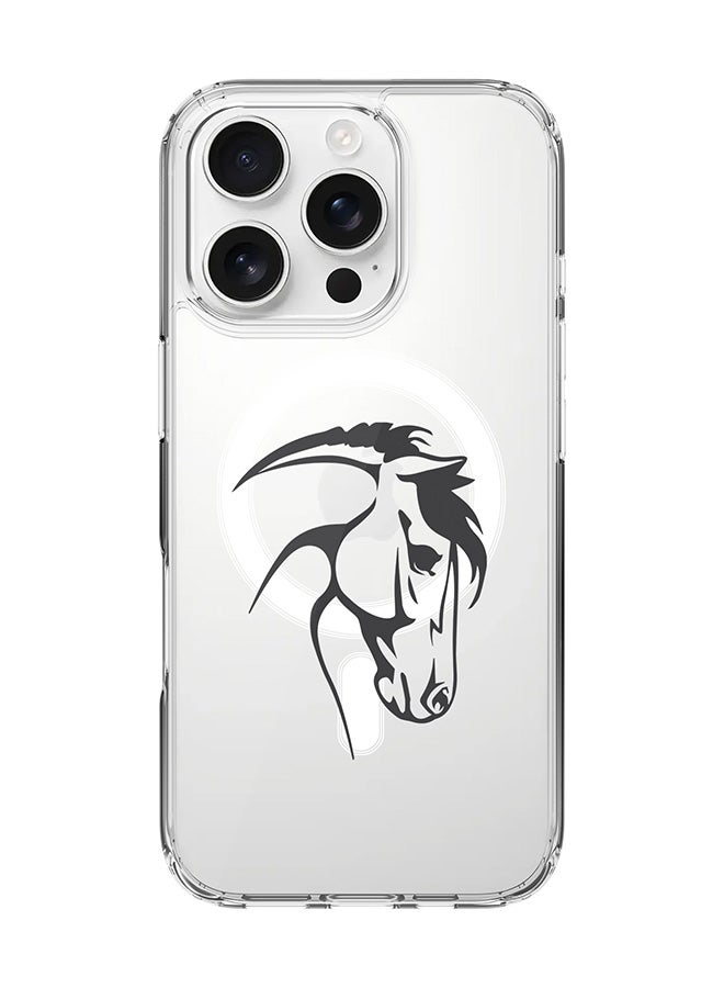 Stylizedd For iPhone 16 Pro Case [Compatible with MagSafe] Slim Magnetic cover Clear Phone Case - ArabStallion - Image 1