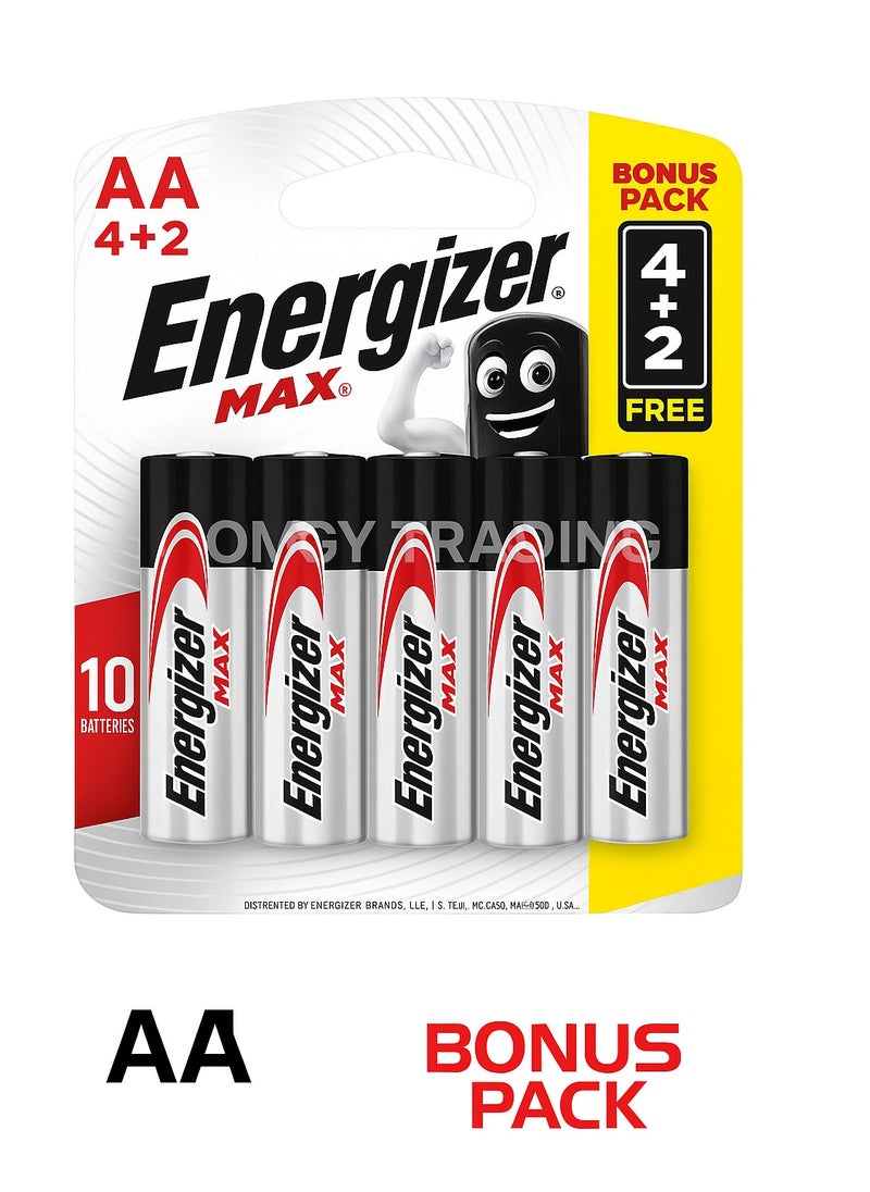Energizer Energizer Max AA Alkaline Battery Pack of 6 – Long Lasting Power  - Image 1