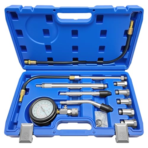 ZKTOOL 11PC جميع المركبات 300 Psi جهاز اختبار ضغط أسطوانة المحرك مع مجموعة محولات اختبار ضغط المحرك M10 M12 M14 M16 M18