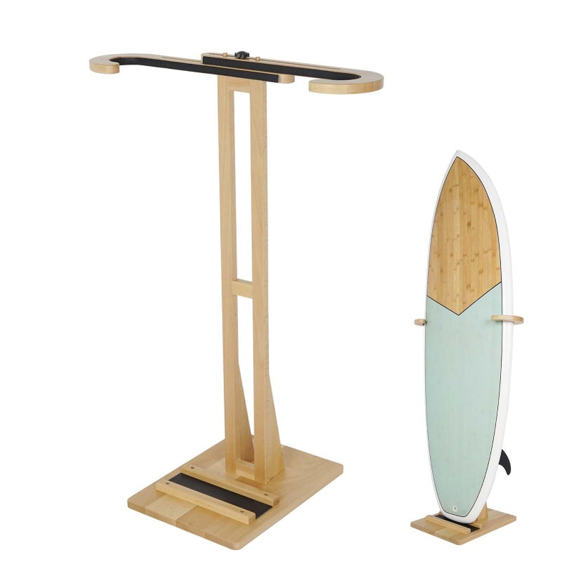 JUSTOOP Surfboard Stand Racks Sturdy Surfboard Racks Standing with FloorStanding DesignStand Shortboard and Longboard Organizer Beech Wood 1PCS