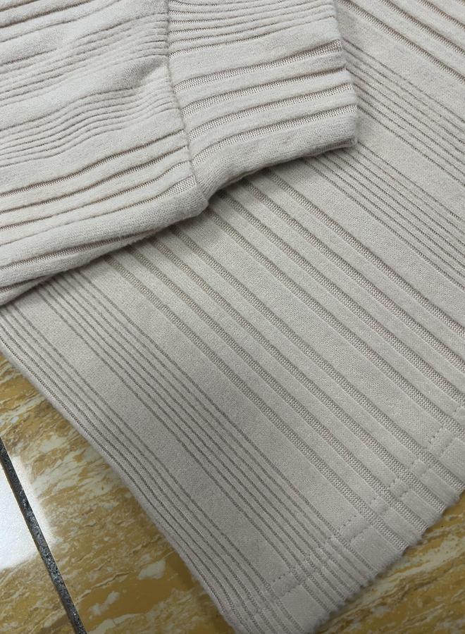 Take Two Women Beige Ribbed Long Sleeve Top with Button Detail - Image 5