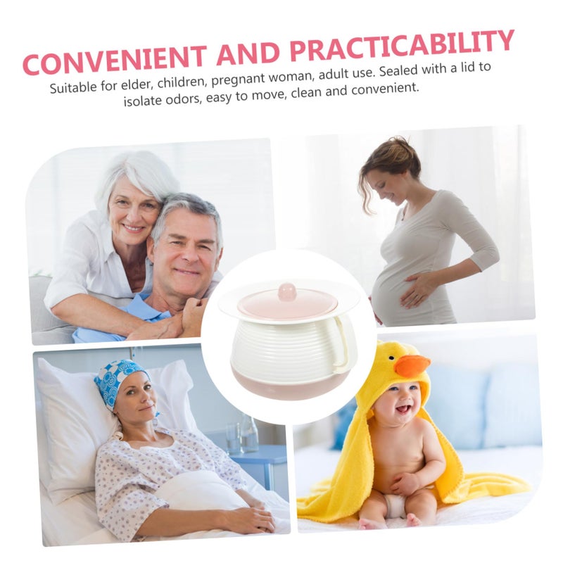 Portable Chamber Pot With Lid For Home And Travel Easy To Clean Assorted Color 23x21cm - Image 4