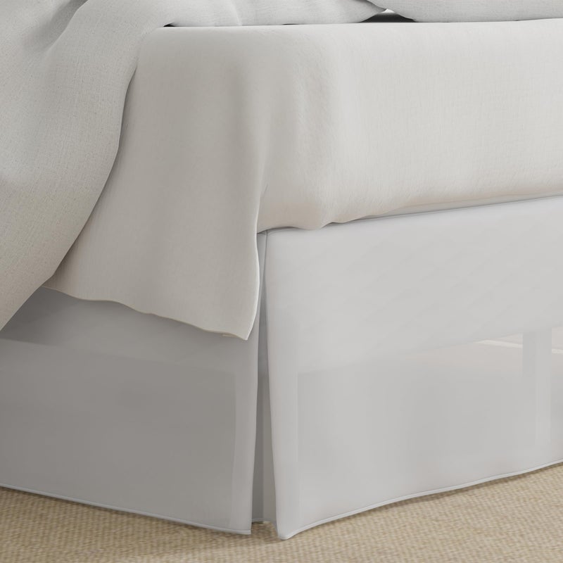 Lux Hotel Microfiber Tailored Style Bed Skirt with Classic 14 Inch Drop Length King White