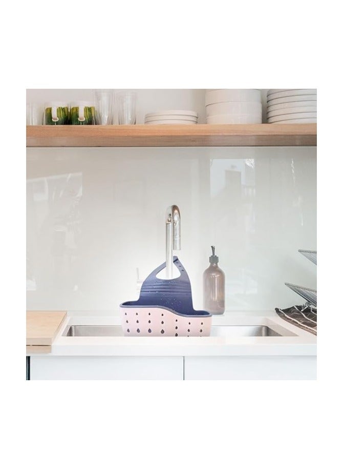 مرفا منظم رف الحوض للمطبخ - حامل صابون وإسفنجة وصينية تجفيف (وردي) - Image 5