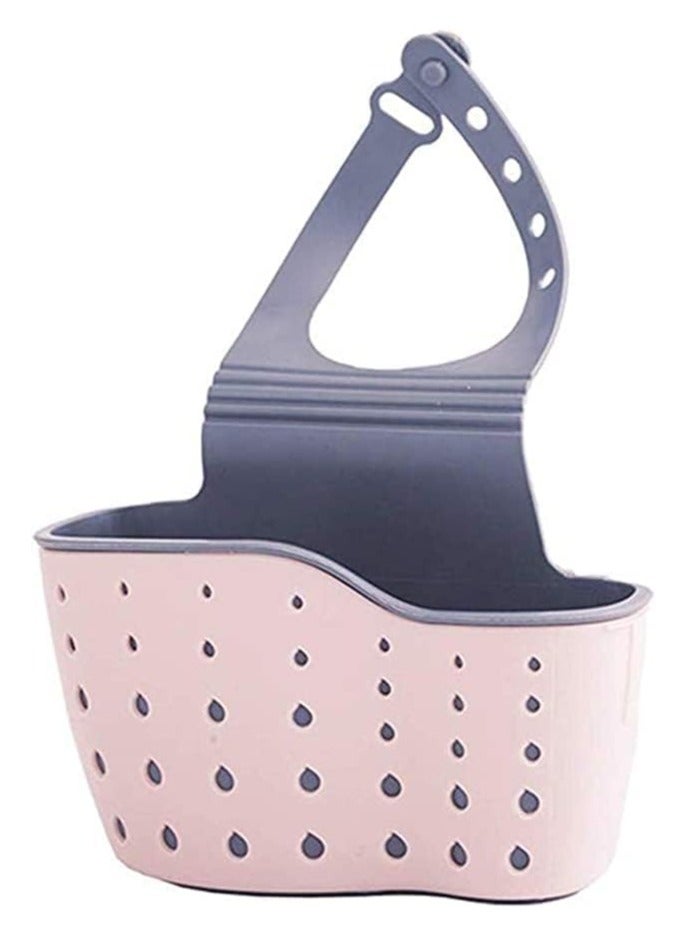 مرفا منظم رف الحوض للمطبخ - حامل صابون وإسفنجة وصينية تجفيف (وردي) - Image 2