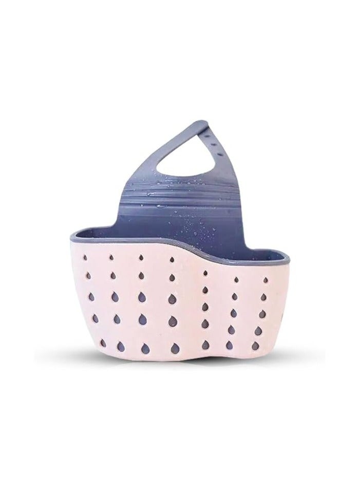 مرفا منظم رف الحوض للمطبخ - حامل صابون وإسفنجة وصينية تجفيف (وردي) - Image 1