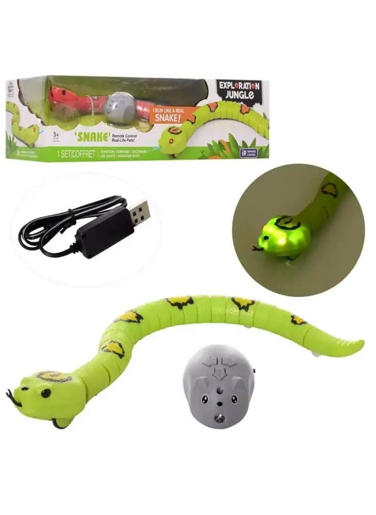 بريميم لعبة ثعبان واقعية تعمل بجهاز تحكم عن بعد – حركة زحف مرنة، عيون مضيئة، هيكل متين من مادة آمنة وغير سامة، لعبة مسلية وتفاعلية للأطفال - Image 3