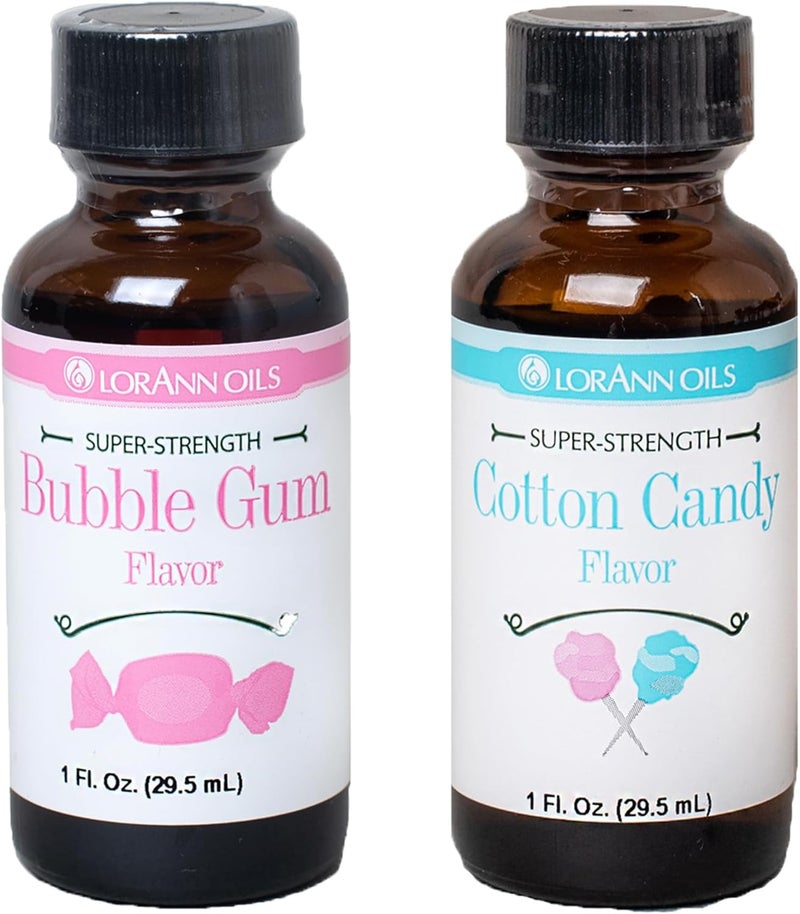 LorAnn Oils LorAnn Super Strength Flavor Combo Pack - Bubble Gum and Cotton Candy - 1 Ounce Bottles - Image 1