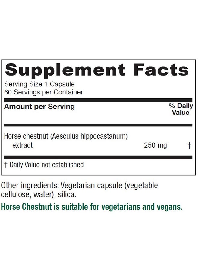 Vitanica Horse Chestnut Promotes Vein And Capillary Strength  Circulation VeganVegetarian 60 Capsules  - Image 3