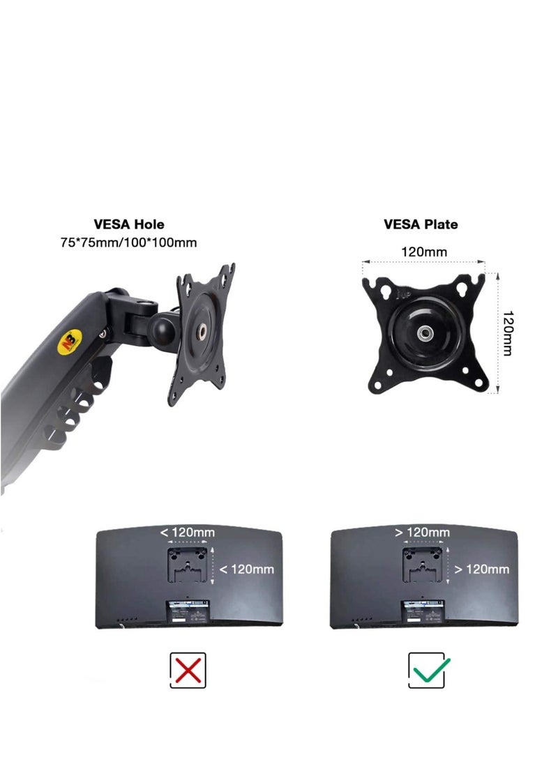 NB NORTH BAYOU - Dual Monitor Desk Mount Stand Full Motion Swivel Computer Monitor Arm for Two Screens 17-27 Inch with 2~9kgs Load Capacity for Each Display F160 - Image 1