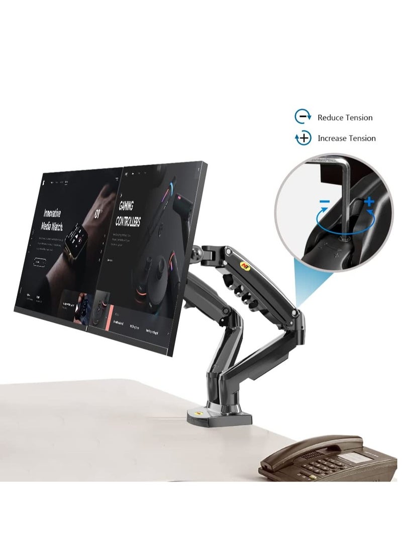 NB NORTH BAYOU - Dual Monitor Desk Mount Stand Full Motion Swivel Computer Monitor Arm for Two Screens 17-27 Inch with 2~9kgs Load Capacity for Each Display F160 - Image 1