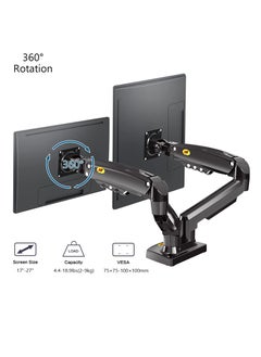 NB NORTH BAYOU Dual Monitor Desk Mount Stand Full Motion Swivel Computer Monitor Arm for Two Screens 17-27 Inch with 2~9kgs Load Capacity for Each Display F160  - Image 3